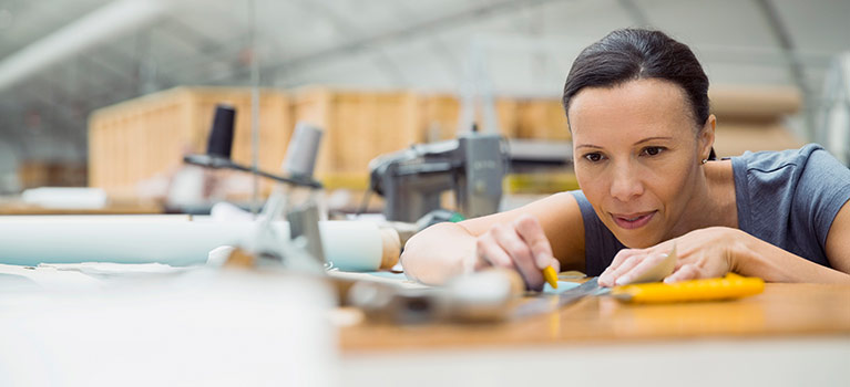 Woman working in a shop